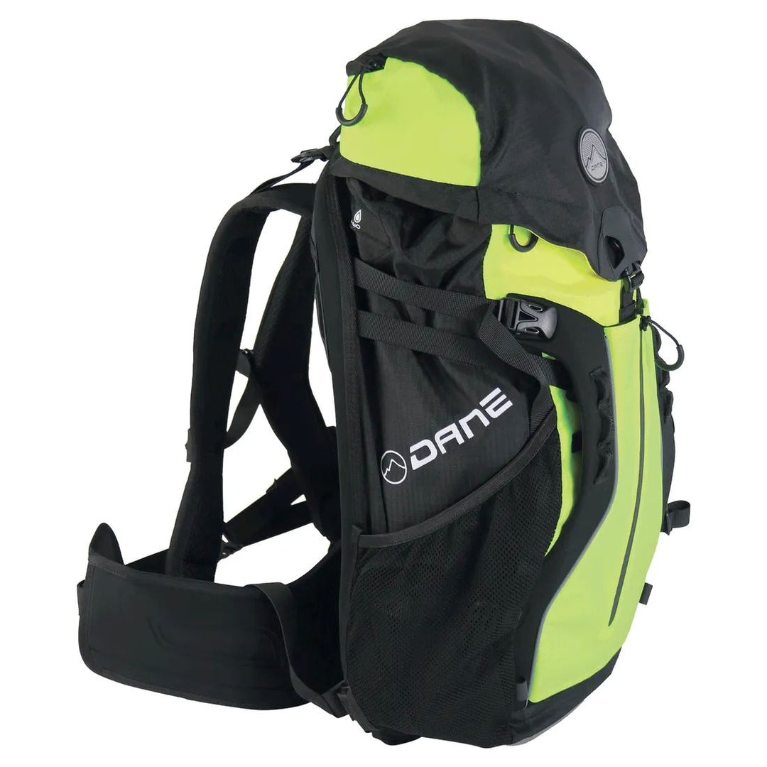 motorcycle backpack dane vertepac storage bag portable black yellow riding alpine touring adventure adv front