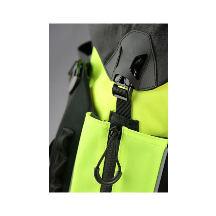 motorcycle backpack dane vertepac storage bag portable black yellow riding alpine touring adventure adv front closure