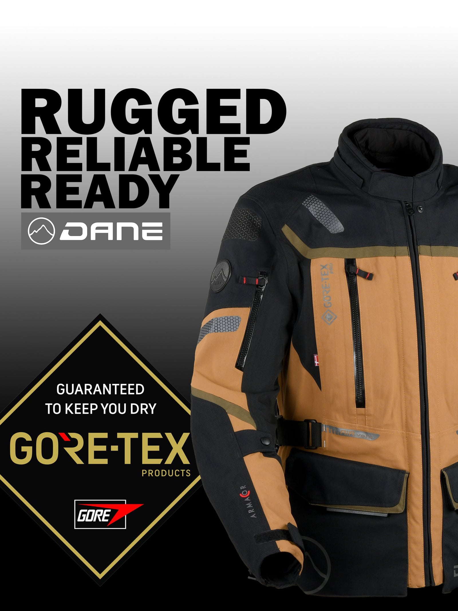 Dane jacket goretex motorcycle gear waterproof alpine adventure tech terra nimbus 3 