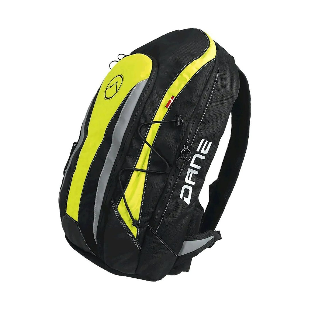 motorcycle backpack dane proji neon storage bag portable reflection quick release black helmet pocket yellow riding alpine touring adventure adv front
